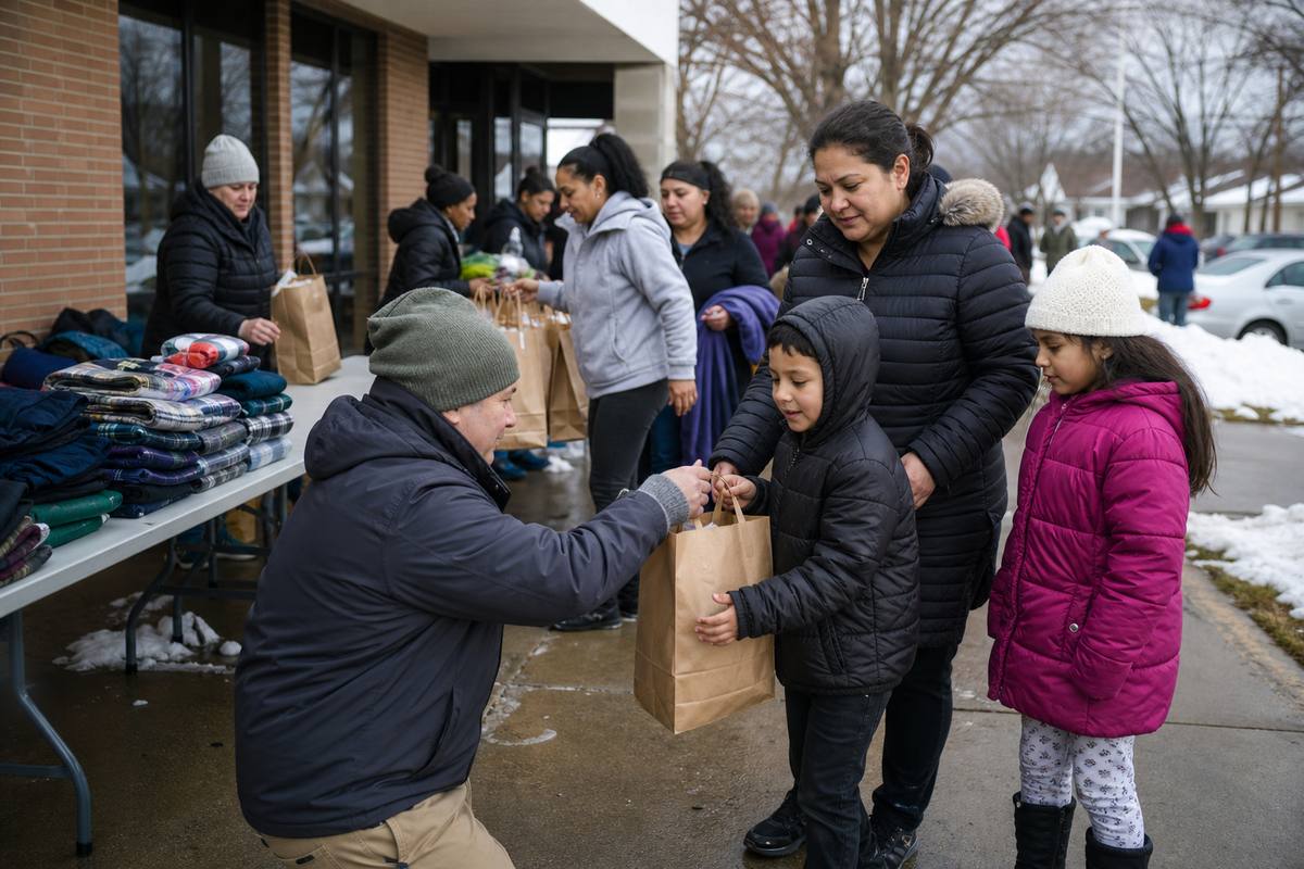 Families receiving winter food and clothing relief